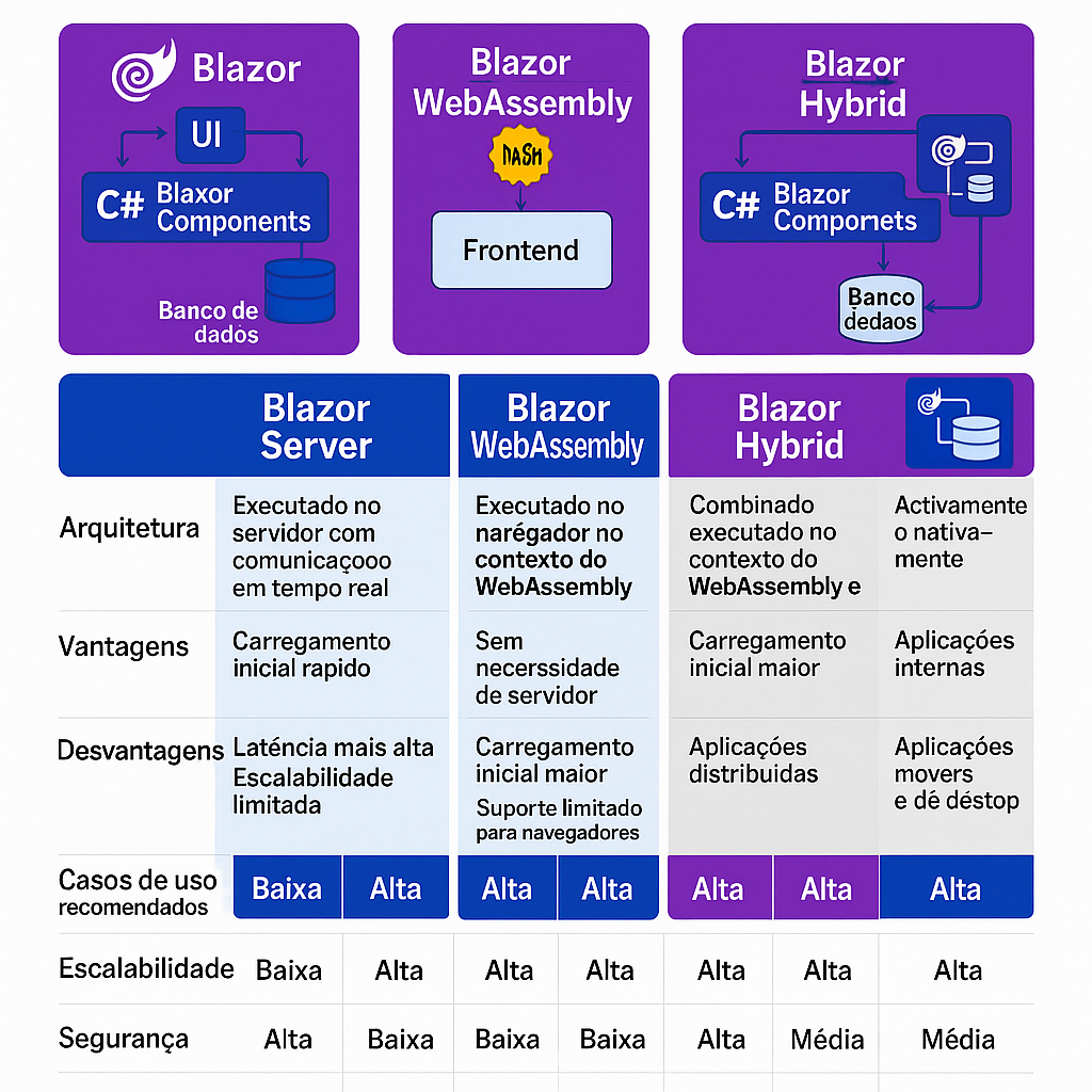 Visão geral dos modelos de hospedagem Blazor para desenvolvimento de aplicações web